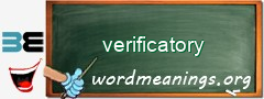 WordMeaning blackboard for verificatory